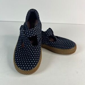 Keds Girls Mary Jane Shoes Navy White‎ Polka Dot Hook and Loop Size 7M Flats